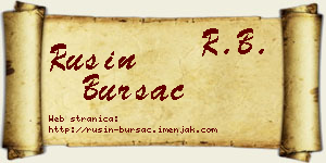 Rusin Bursać vizit kartica